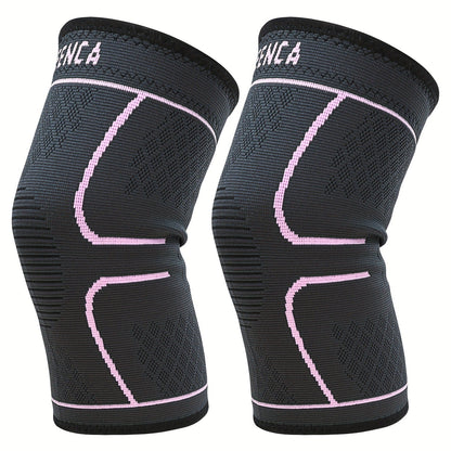 Compression Knee Sleeve 2 Pack for Men Women Breathable Non-Slip Silicone Strip Knee Support High Elasticity Running Exercise High Intensity Sports Copper Beige Pink Orange M XL XXL XXXL