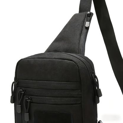 CCW Shoulder Bag Tactical Concealed Carry Bag for Men with Chest Holster Multiple Compartments EDC Sling Bag for Daily Use Shooting Range Hiking Outdoor Activities Black