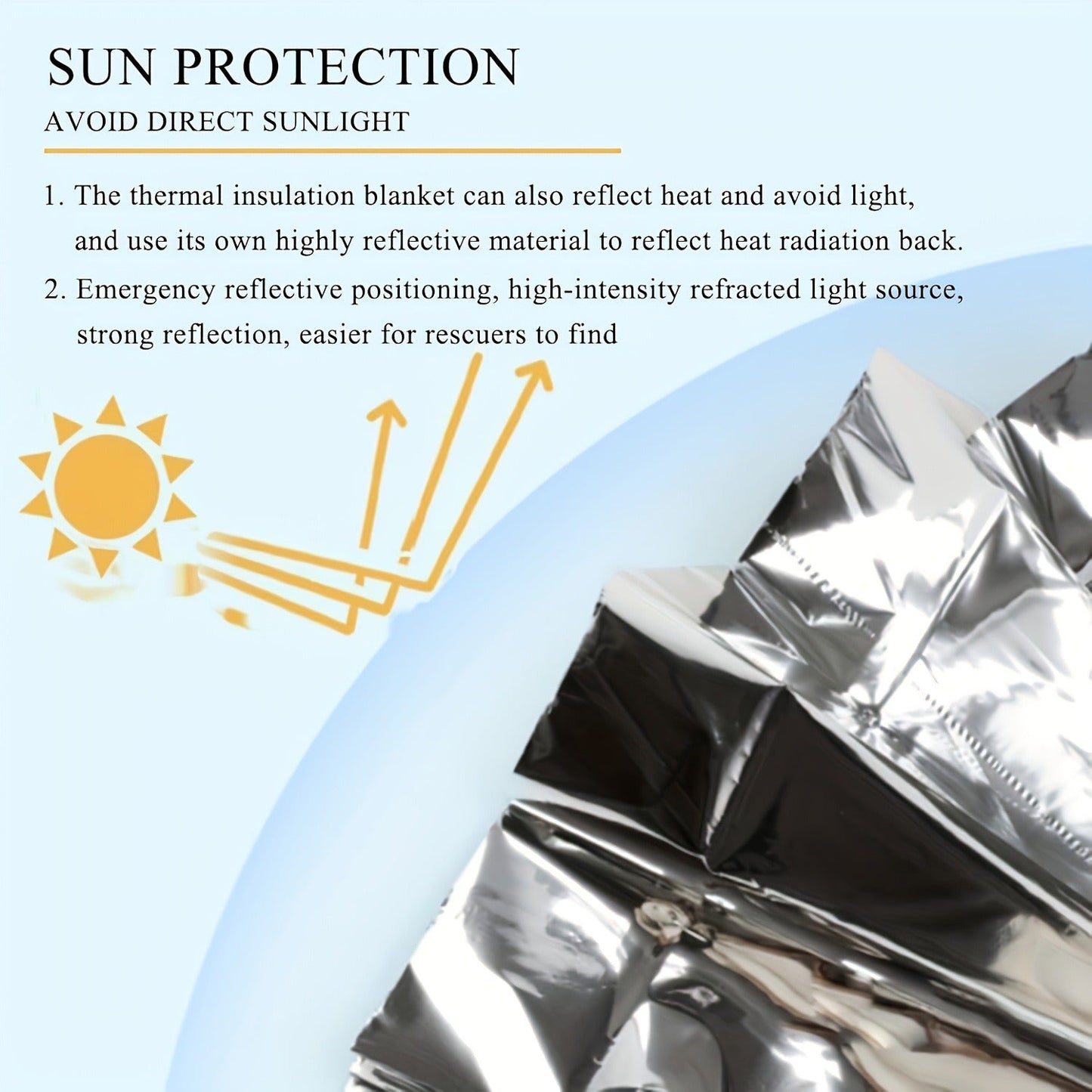 Emergency Mylar Thermal Blanket 52"x82" Reflective Foil Survival Blanket for Camping Hiking Outdoor First Aid Kit Weather Protection Ground Cover