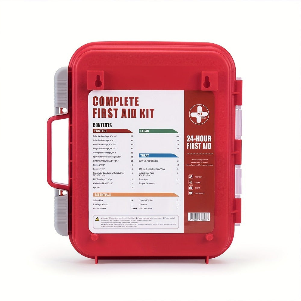 OSHA First Aid Kit All-Purpose – Premium Medical Supplies for Home, Office, Outdoor & Emergency Use with Bandages, Gauze, Burn Gel, Cold Pack & Gloves, OSHA Compliant Professional Kit