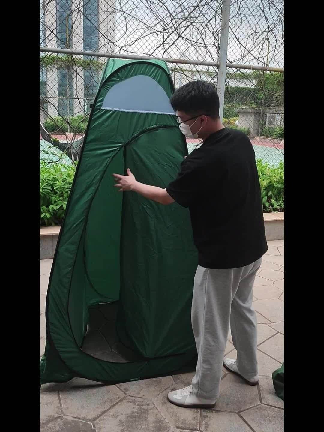 Pop-Up Privacy Shower Tent & Outdoor Changing Room – Waterproof Portable Camping Toilet Tent for Hiking Beach Fishing Backpacking, Instant Setup Dressing Room, Blue Black Regular Upgraded Styles