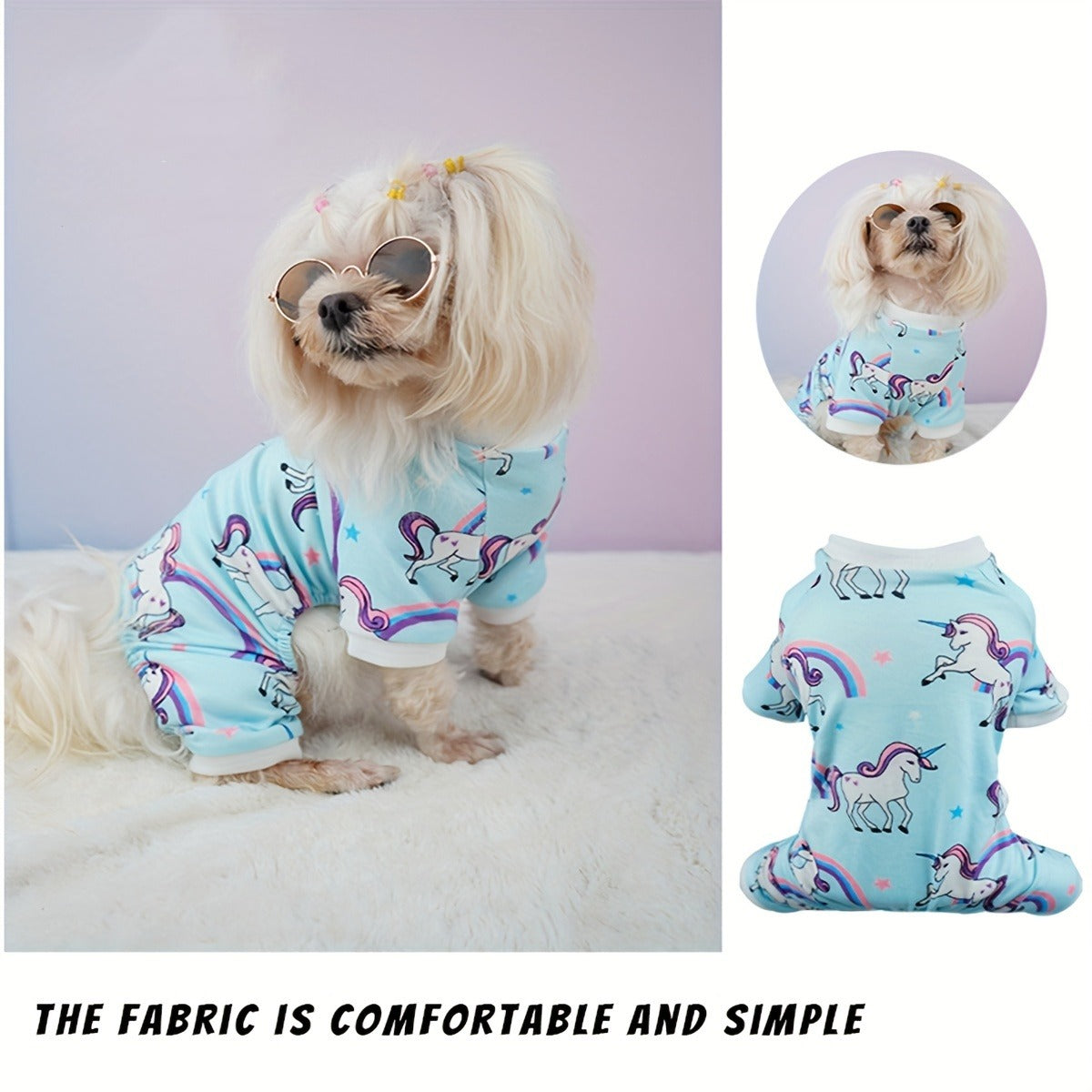 Puppy Clothes Set 4pcs Dog Cat Pajamas Onesie for Small Breeds Boys Girls, Spring Summer Shirts for Chihuahua Yorkshire Terrier Cats, Cute Mixed Color Pet Clothing Bundle, Sizes S M XL