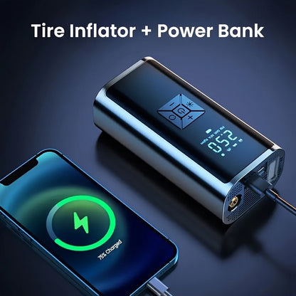 Portable Tire Inflator 150PSI | Digital Gauge LED Light USB Charging