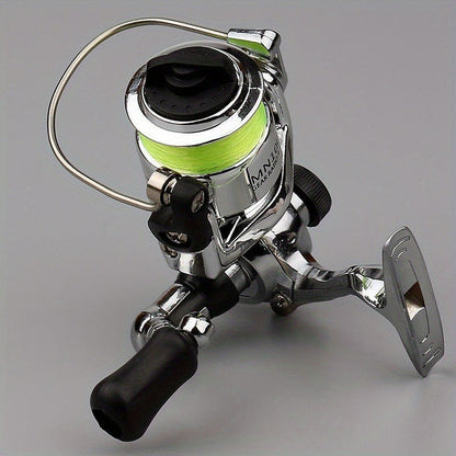 Mini 100 Spinning Fishing Reel – 4.3:1 High-Speed Gear Ratio, Aluminum Alloy Body, Interchangeable Rocker Arm, Ambidextrous, Includes 109 Yards of Line – Lightweight Reel for Freshwater & Saltwater Fishing