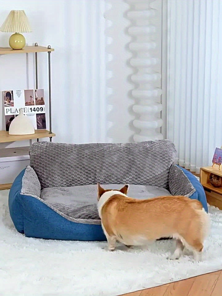 Orthopedic Dog Bed Luxury Extra Large Fluffy Winter Warm Pet Couch, Cat Sofa Kennel Cushion Pad for Small Medium Large Dogs Cats up to 110LB, 4 Sizes S to XL, Includes Cat Teaser Toy