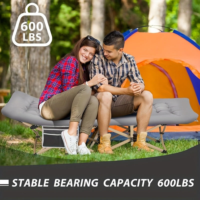 Folding Camping Bed Heavy Duty 450/500/600 lbs – 75 Inch Portable Foldable Guest Bed with Flip Mattress & Carry Bag, Outdoor Cot for Adults Travelers Garden Backyard