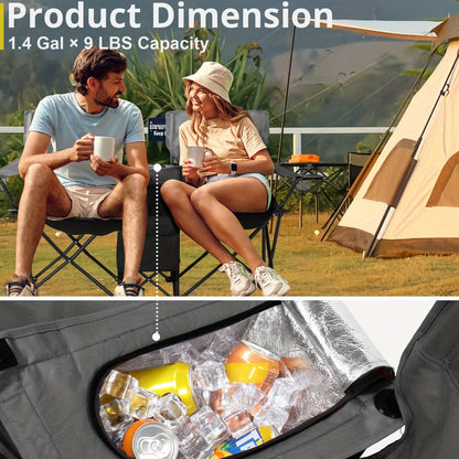 Folding Fishing Chair with Sun Umbrella – 2-Seat Portable Outdoor Chair, Iron Alloy Frame & Oxford Fabric, Built-In Storage Bag & Carry Bag, for Beach, Patio, Camping & Sunbathing, 4 Colors
