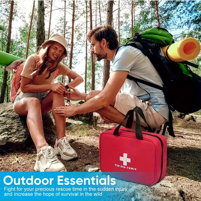 338 Piece First Aid Kit Waterproof Compact Trauma Kit Home Car Camping
