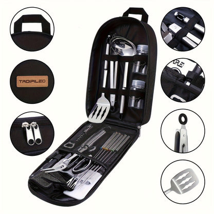 Camping Cookware Set Outdoor Kitchen Cooking Kit – Essential Camp Gear for Barbecue, Meal Prep & Outdoor Cooking at Campsites & Parks – 3 Colors: Green, Black, Cyan