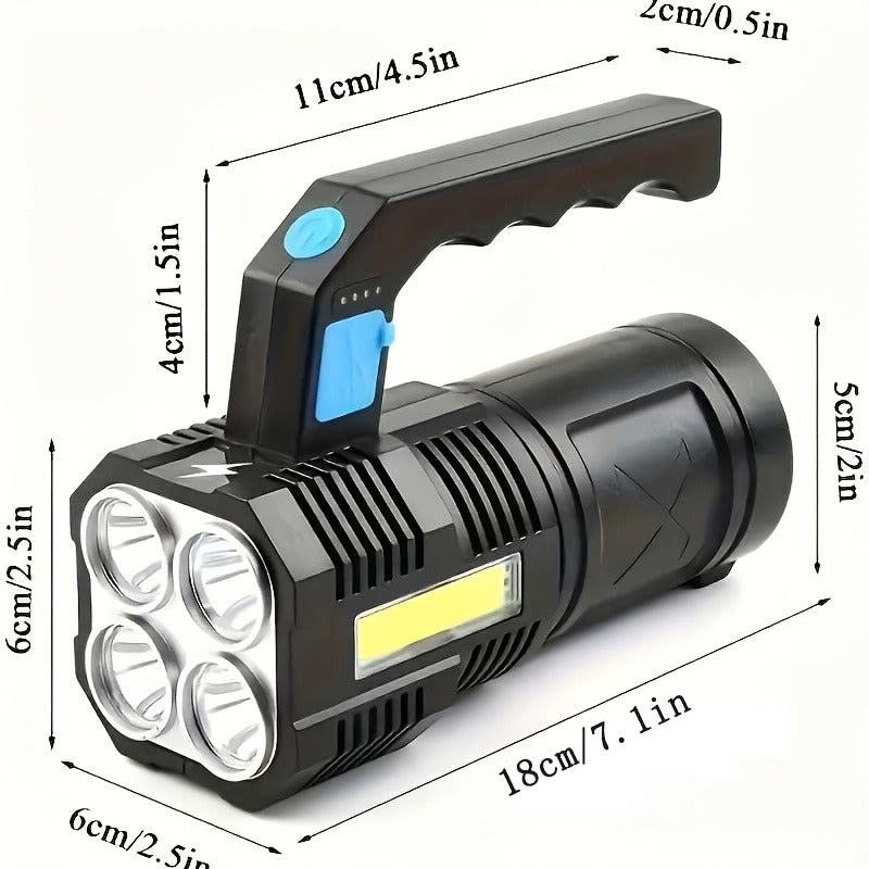 XHP90 Tactical Flashlight 2 Pack 300 Lumen 4 Modes USB Rechargeable 18650 Camping Light with Battery Display 200m Beam
