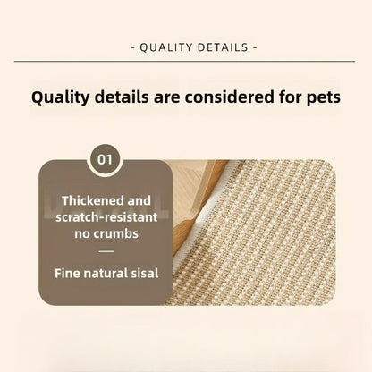 Cat Scratcher Lounge Pad Large Upgraded Sisal for Indoor Cats - Durable Stable Cat Furniture Scratch Board & Resting Mat, Combo Set Available with Leash & Collar