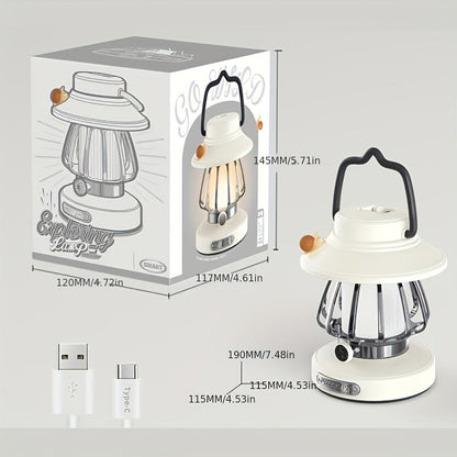 Camping Lantern Rechargeable LED, Snail Design Portable Camp Light with 3 Color Modes & Dimming, USB & Battery Dual Power, 18650 Lithium Battery, Freestanding Tent Light for Camping Hiking Emergency Home