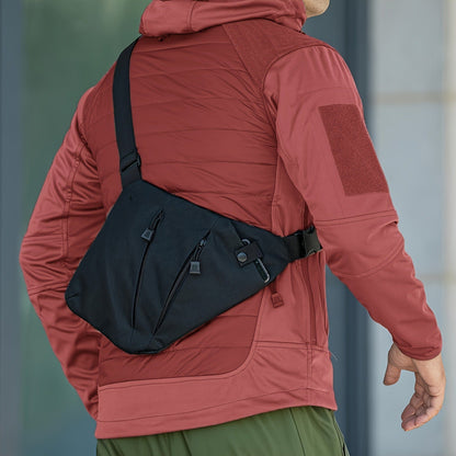 Anti-Theft Sling Bag Men Crossbody Chest Pack Oxford – Lightweight Shoulder Bag with Adjustable Strap, Multiple Compartments & Zipper, Left & Right Hand, Minimalist Travel Bag for Commuting, Hiking & Daily Use