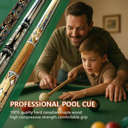 Vintage Maple Pool Cue Stick 58 Inch 20oz – Classic Retro Design Billiard Cue with 3 Style Options – Perfect Gift for Dad, Men & Billiard Enthusiasts, Great for Home & Bar