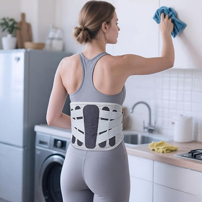 Lumbar Support Belt for Men & Women – Adjustable Lower Back Brace with Aluminum Alloy Reinforcement, Breathable Hook-and-Loop Waist Support for Gym, Office, Warehouse & Heavy Labor (M–XXXL)