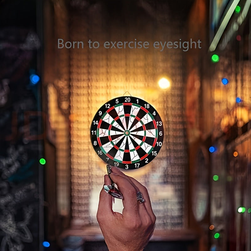 Double-Sided Flocking Dartboard Set 17 Inch | Solid Alloy Frame with 6 Practice Darts & 6 Luxury Darts | Thick Dart Target Board for Family Entertainment Casual Games Office Decompression