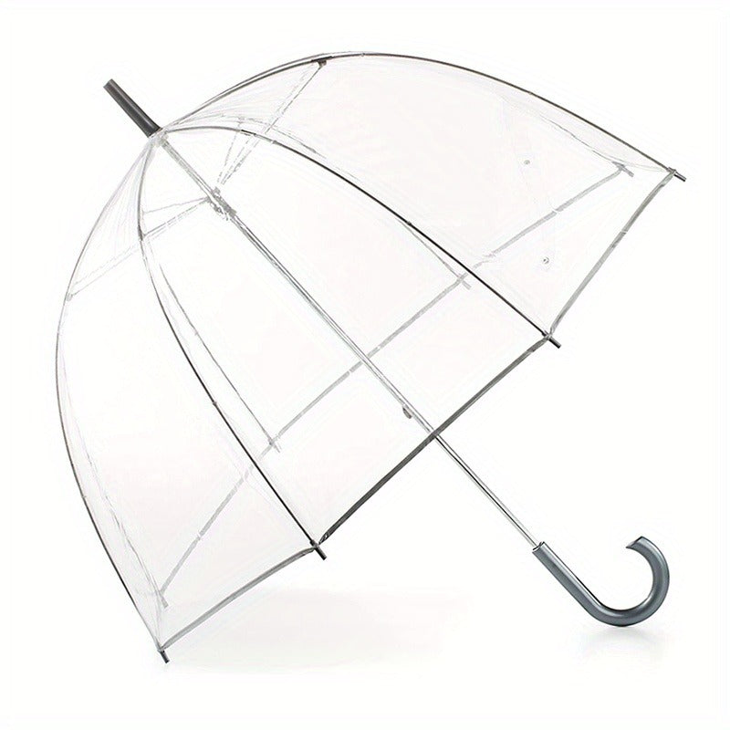 Clear Dome Bubble Umbrella 2 Pack Windproof Rainproof Auto Open 47 Inch Wide Canopy 8-Rib PVC Transparent Umbrella for Weddings Proms Graduations Outdoor Events