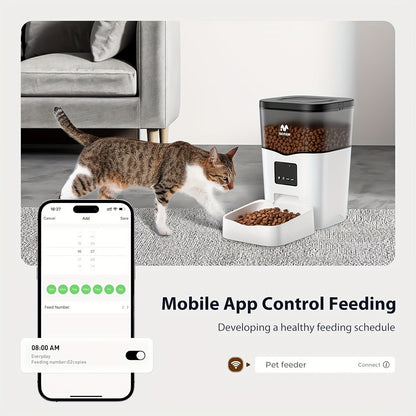 Smart WiFi Automatic Pet Feeder 101oz - App Control, Up to 10 Meals Per Day, HD Camera Option with 2.4G & 5G, Voice Assistant Compatible, USB Powered, Remote Monitoring for Cats & Dogs, IMIPAW
