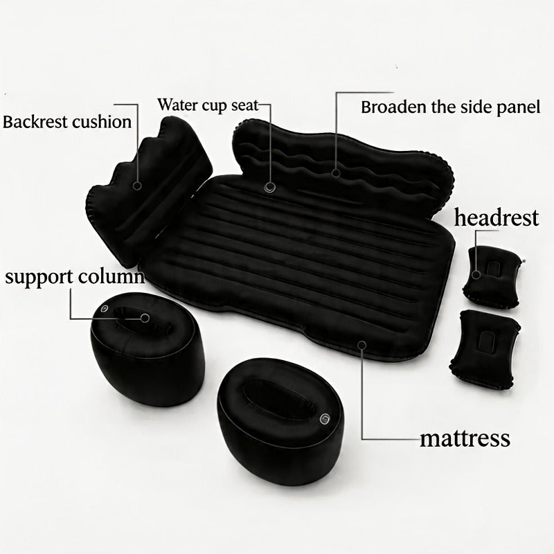 Car Inflatable Mattress SUV Back Seat Sleeping Pad Foldable Portable Travel Air Bed with Electric Pump Storage Bag Repair Kit for Camping Road Trip Outdoor Adventure Fits SUV Sedan MPV