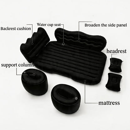Car Inflatable Mattress SUV Back Seat Sleeping Pad Foldable Portable Travel Air Bed with Electric Pump Storage Bag Repair Kit for Camping Road Trip Outdoor Adventure Fits SUV Sedan MPV