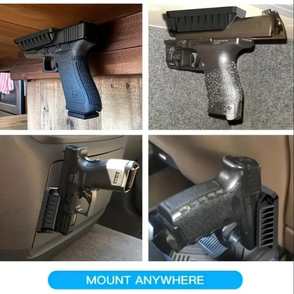 Magnetic Gun Holder Mount 2-Pack – Strong Concealed Pistol Magnet for Car, Truck, Desk, Bedside, Under Counter, Wall & Safe, Fast Draw Handgun Holster