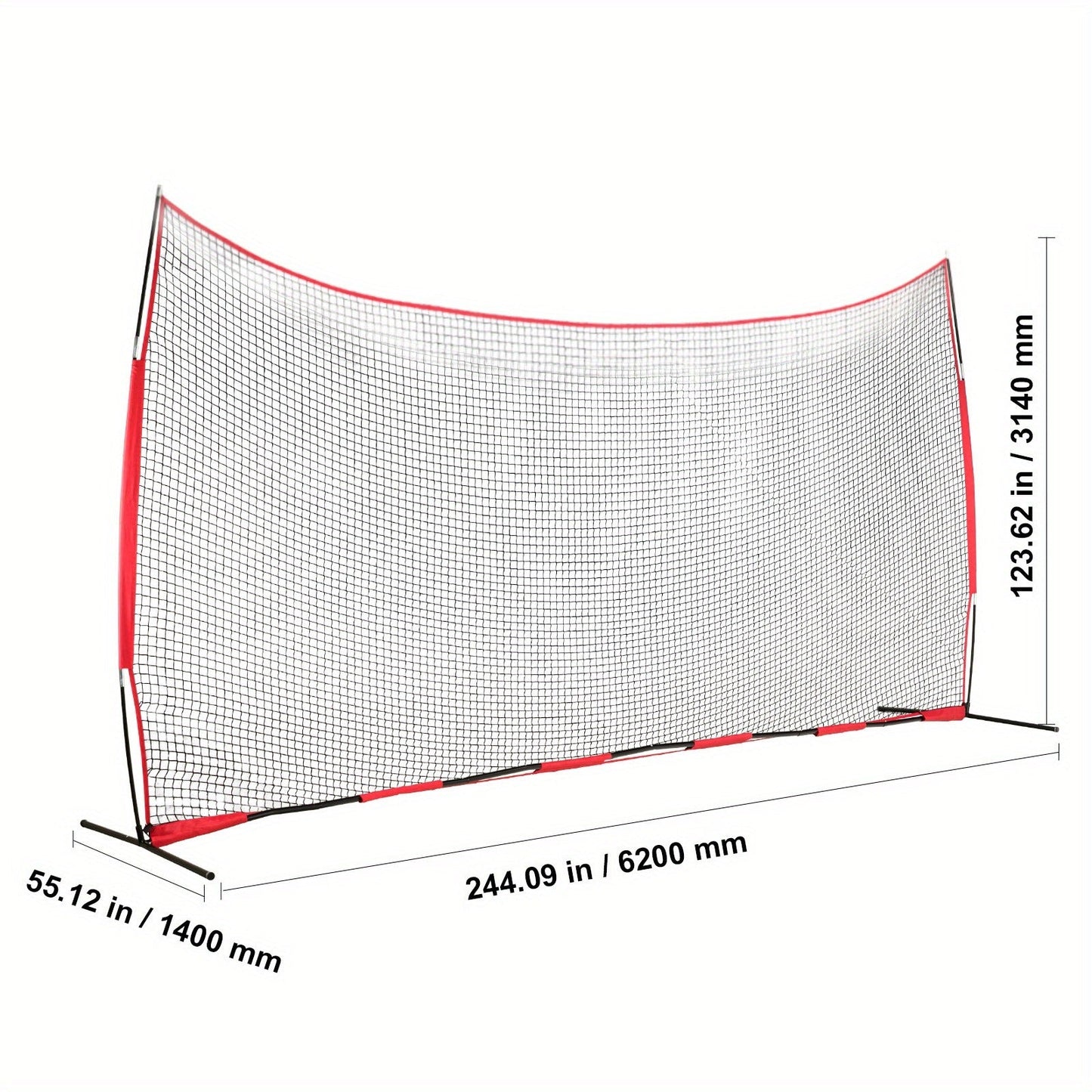 Sports Barrier Backstop Net with Carry Bag – Portable Protection Netting for Baseball Softball Lacrosse Soccer Hockey, Backyard Training Barrier Screen, Available in 7x7ft and 12x9ft