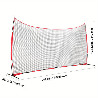 Sports Barrier Backstop Net with Carry Bag – Portable Protection Netting for Baseball Softball Lacrosse Soccer Hockey, Backyard Training Barrier Screen, Available in 7x7ft and 12x9ft