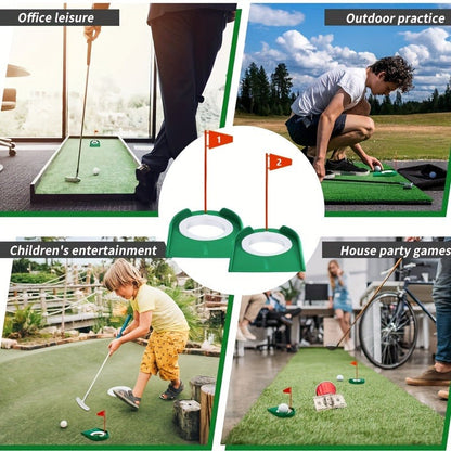 Golf Putting Cup Practice Holes 3 Pack with Numbered Flags Portable Durable All-Direction Surface Regulation Indoor Outdoor Putting Green Training Aid for Improving Putting Skills