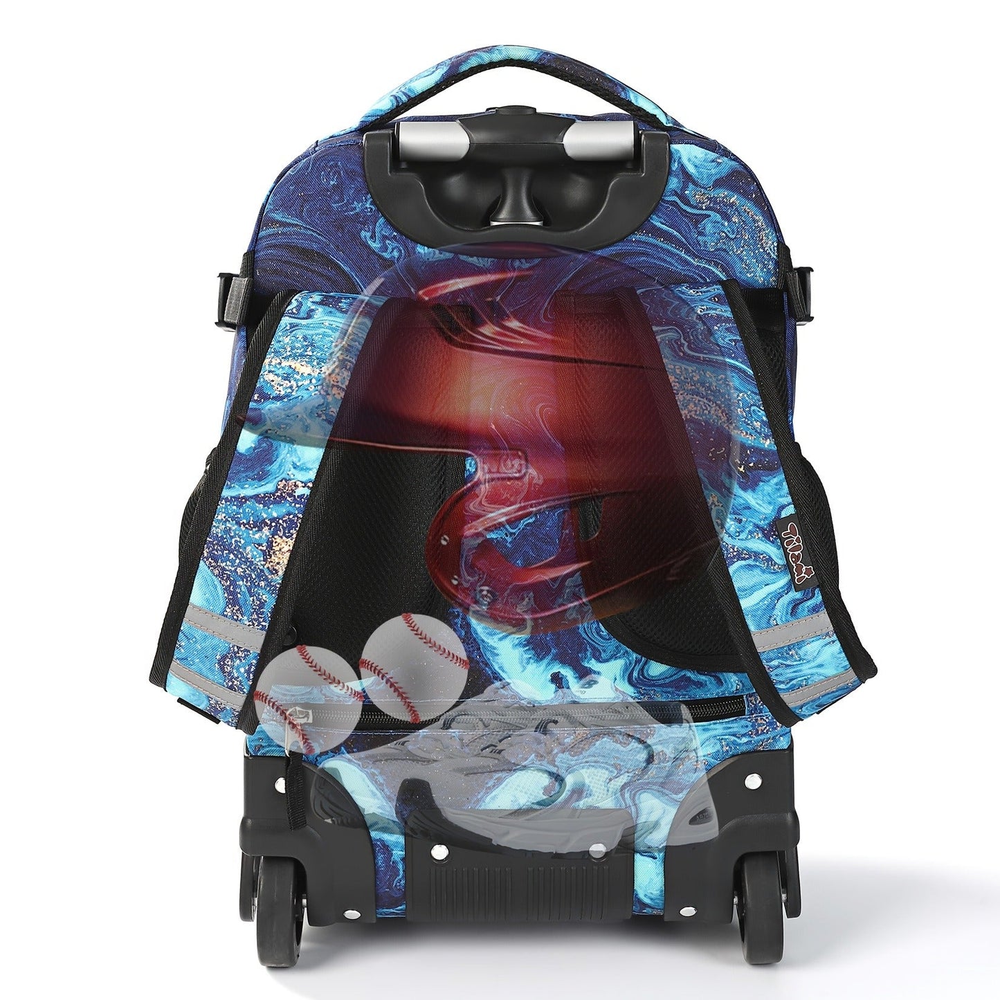 Wheeled Sports Backpack with Wheels – Large Capacity Baseball Softball Soccer Bag Multiple Pockets for Daily Commuting