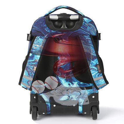 Wheeled Sports Backpack with Wheels – Large Capacity Baseball Softball Soccer Bag Multiple Pockets for Daily Commuting