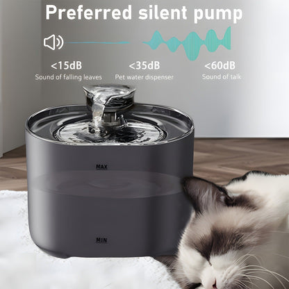 Pet Water Fountain 77oz with Filter Replacement - Cat Dog Automatic Water Dispenser Ultra Quiet Recirculating Purification Large Capacity