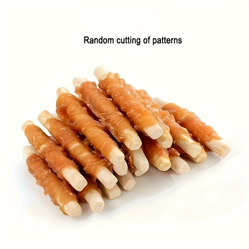 Calcium Stick Dog Treats – Chicken Wrapped Milk Calcium Sticks, High Protein Easily Digestible Training Rewards for Small Medium Large Dogs, Healthy Dental Chews with Real Chicken & Milk, 200g & 400g