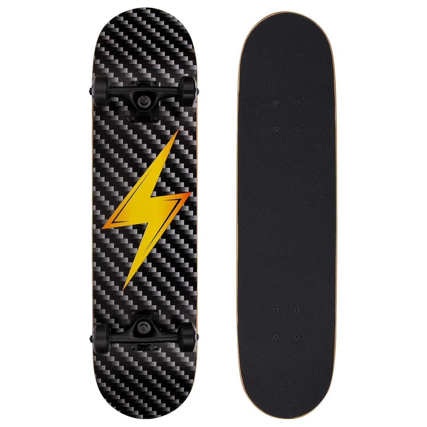 Graphic Skateboard 31 Inch 7-Ply Maple Deck ABEC-7 Bearings, Lightning Skull Monster