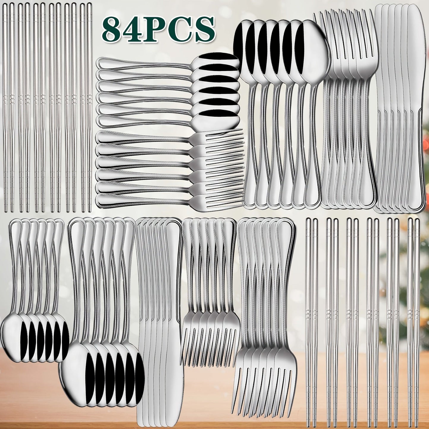 Stainless Steel Flatware Set – Vintage Royal Golden & Silver Silverware Set for 6, Rust-Resistant Dishwasher Safe Cutlery with Forks, Spoons & Knives – Available in 30 / 48 / 60 / 84 Piece Sets