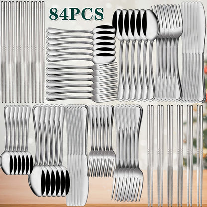 Stainless Steel Flatware Set – Vintage Royal Golden & Silver Silverware Set for 6, Rust-Resistant Dishwasher Safe Cutlery with Forks, Spoons & Knives – Available in 30 / 48 / 60 / 84 Piece Sets