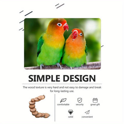 Parrot Ladder Toy Natural Wood Multi-Level Climbing Stand with Solid Wood Platform – Bird Exercise Perch for Parakeets, Cockatiels & Small Birds, Mental Stimulation & Physical Activity Accessory