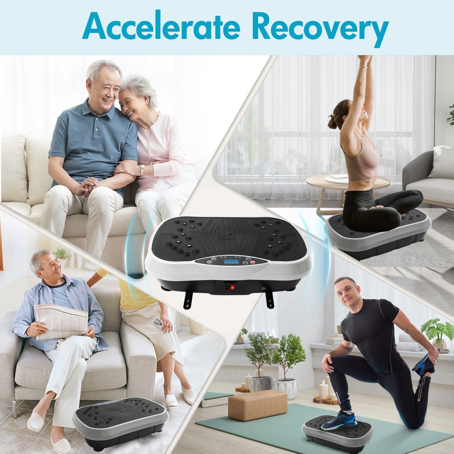 Vibration Plate Exercise Machine 120 Speed Levels – 5 Resistance Bands, LCD Display, Remote Control, 3 Workout Programs – Full Body Shaker for Weight Loss & Fat Burning, Women & Men