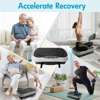 Vibration Plate Exercise Machine 120 Speed Levels – 5 Resistance Bands, LCD Display, Remote Control, 3 Workout Programs – Full Body Shaker for Weight Loss & Fat Burning, Women & Men