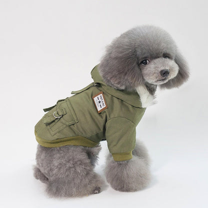 Dog Vest Coat Two-Leg Autumn Winter Lined Warm Pet Clothes for Small Medium Dogs, Sleeveless Back Coverage Dog Jacket for Cold Weather, Sizes S M L XL XXL, Deep Gray & Khaki