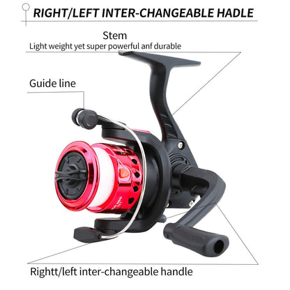 Beginner Fishing Rod & Reel Set – Couple Double Rod Wheel Kit with Red & Blue Fishing Poles 70.87" & 82.68", Complete Fishing Gear Equipment for Beginners Kids Men Women, Freshwater Starter Pack