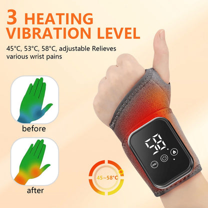 Hand Massager with Heat Vibration Wrist Guard Carpal Tunnel Relief
