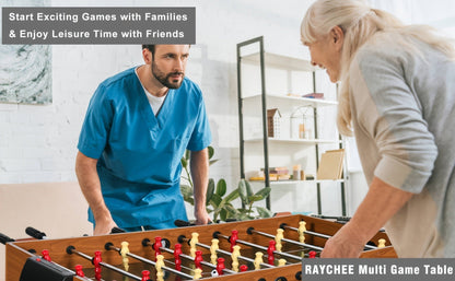 7-in-1 Multi Game Table Combo Set Foosball Hockey Ping Pong Billiards Chess for Home Game Room