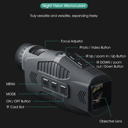 Infrared Night Vision Monocular – HD 1080P / 4K Ultra HD | USB Rechargeable Digital Night Vision Scope | 8x28mm Telescope Camera for Hunting Camping Wildlife Observation Night Photography
