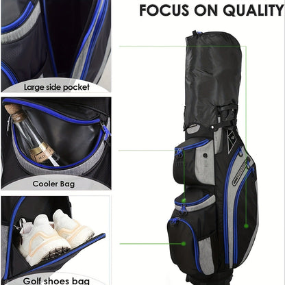 Golf Cart Bag with Full-Length Dividers – Sturdy Spacious Stand Bag with Multiple Pockets for Golf Club Organization, Accessories Storage, Men & Women Golfers