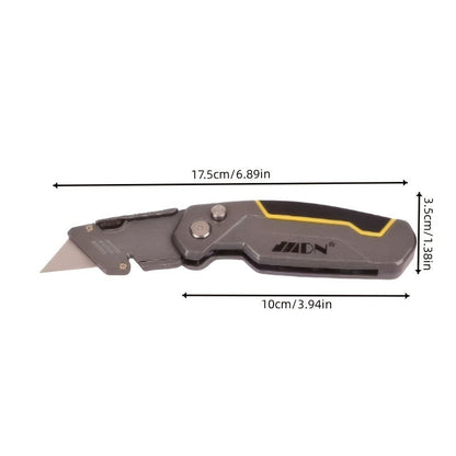 Folding Utility Knife Aluminum Alloy Multifunctional EDC Box Cutter with Screwdriver Blades 10 Replacement Blades for DIY Camping Outdoor