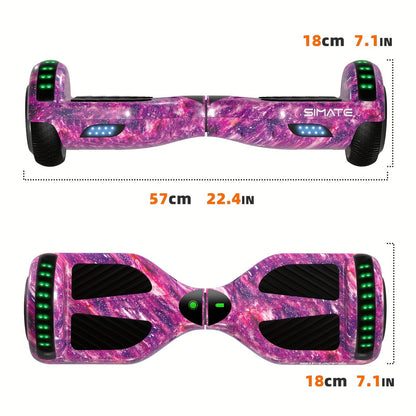 Self Balancing Hoverboard 6.5" LED Light Up Wheels 300W Motor 7.5MPH for Kids Teens Adults Multiple Colors