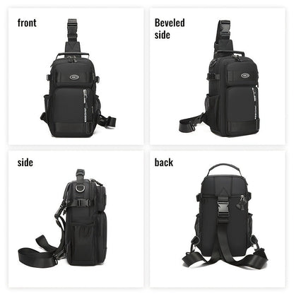 Crossbody Chest Bag Unisex Multipurpose Shoulder Sling Bag with Adjustable Strap Zipper Closure Versatile Carry Styles for Daily Use Travel Outdoor Black Grey