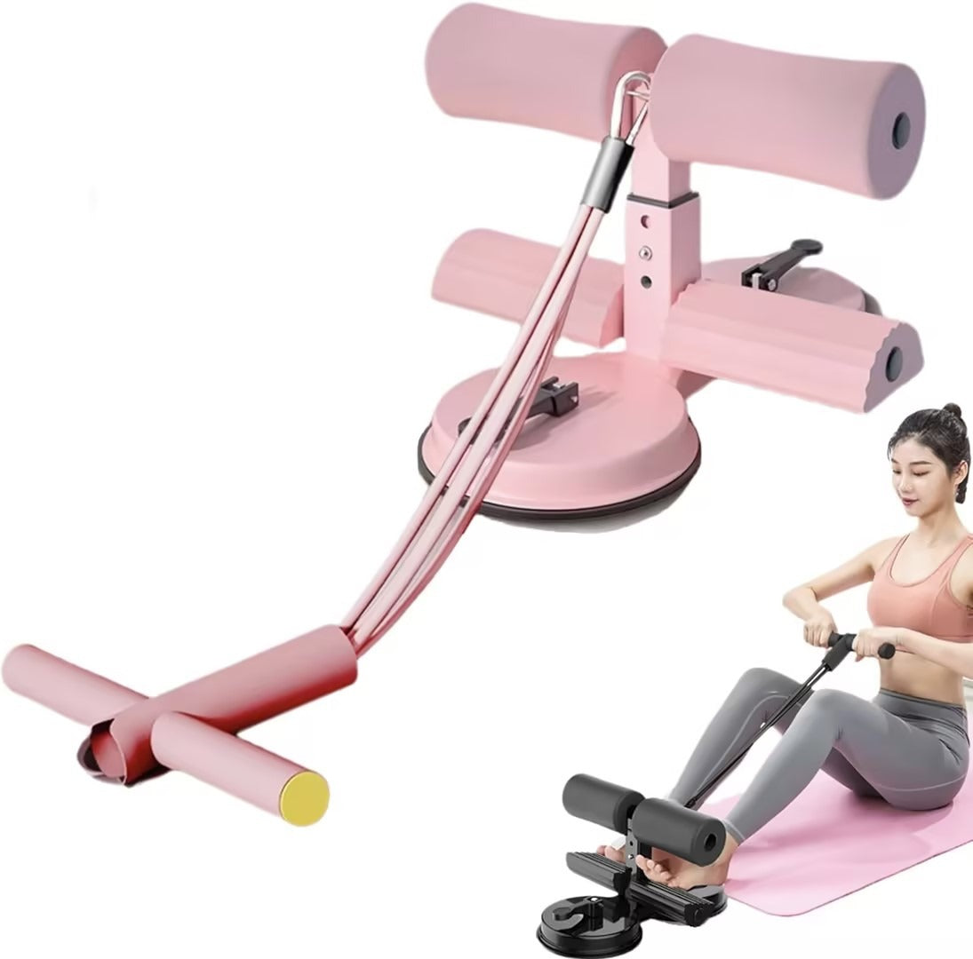 Adjustable Ab Trainer Sit-Up Assistant Device – Abdominal Exercise Equipment for Home Gym, Core Strength Training Aid for Men & Women, Unisex Workout Tool, Available in Black & Pink
