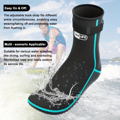 Neoprene Wetsuit Socks 3.5mm – High & Low Cut Water Booties, Non-Slip Anti-Abrasion for Diving Snorkeling Kayaking Beach Volleyball Surfing, S-XXL
