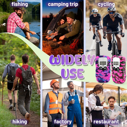 FRS Walkie Talkies 22 Channel 3 Mile Range VOX 99 Privacy Codes Kids Family Two Way Radio for Camping Hiking Cycling Outdoor